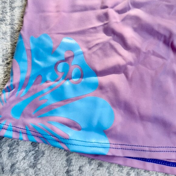 NWT y2k Purple and Blue Hibiscus Hawaiian Swim Skirt - Picture 2 of 6